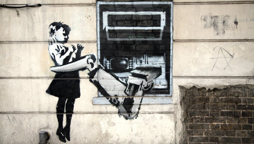 Banksy Bild schreddert sich selbst — die provokante Kunst eines Unbekannten