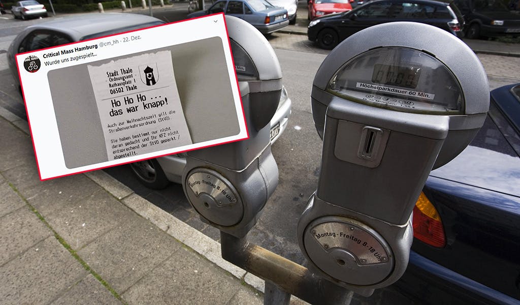 Weihnachtsgruß statt Knöllchen: So lustig verwarnt ein Ort im Harz Falschparker